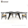 Modern Style Wood Steel Leg Dining Table RT-649